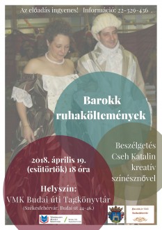 Barokk ruhaköltemények - beszélgetés Cseh Katalinnal a Budai úti Tagkönyvtárban